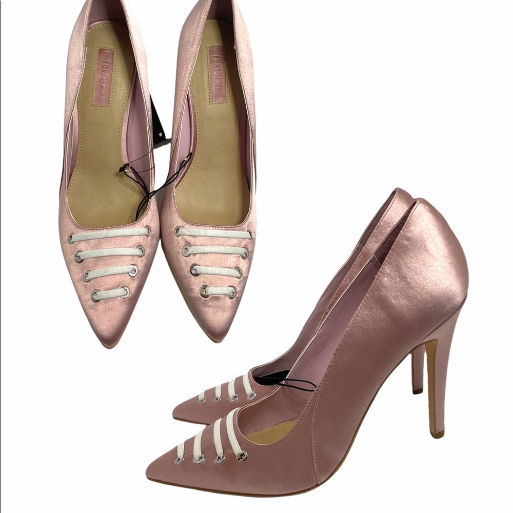 ✨Forever 21 Pink 💕Satin Stiletto 👠size 7.5